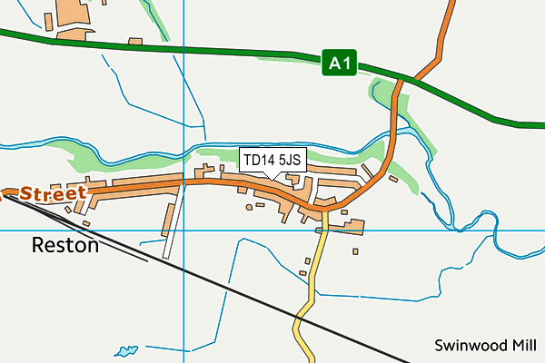TD14 5JS map - OS VectorMap District (Ordnance Survey)
