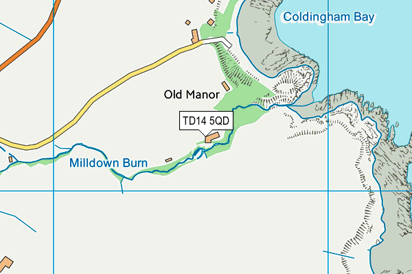 TD14 5QD map - OS VectorMap District (Ordnance Survey)