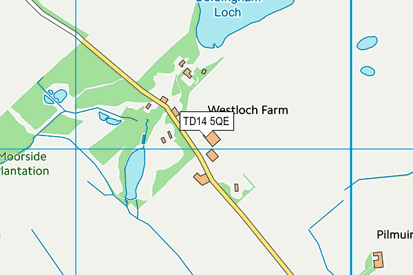 TD14 5QE map - OS VectorMap District (Ordnance Survey)