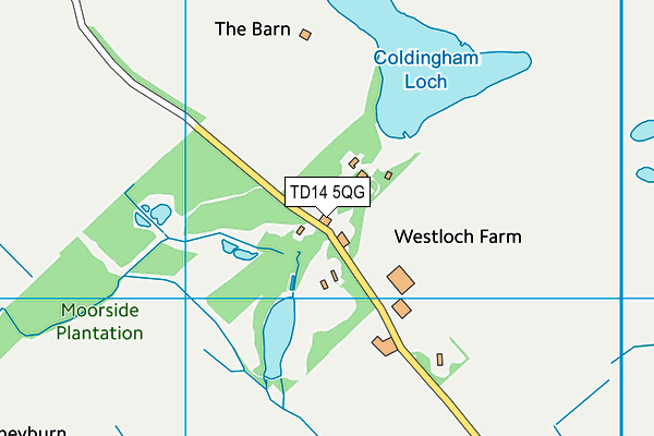 TD14 5QG map - OS VectorMap District (Ordnance Survey)