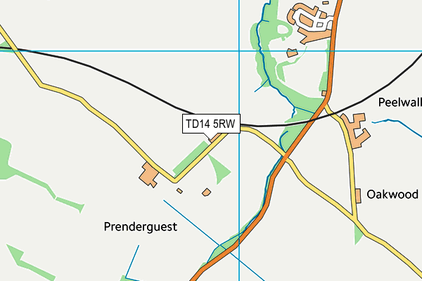 TD14 5RW map - OS VectorMap District (Ordnance Survey)
