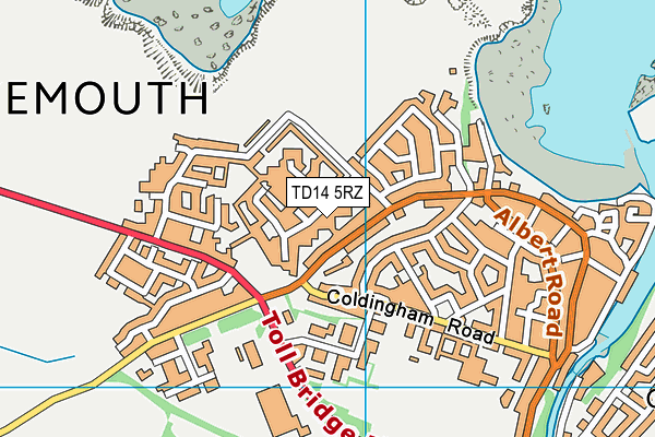 TD14 5RZ map - OS VectorMap District (Ordnance Survey)