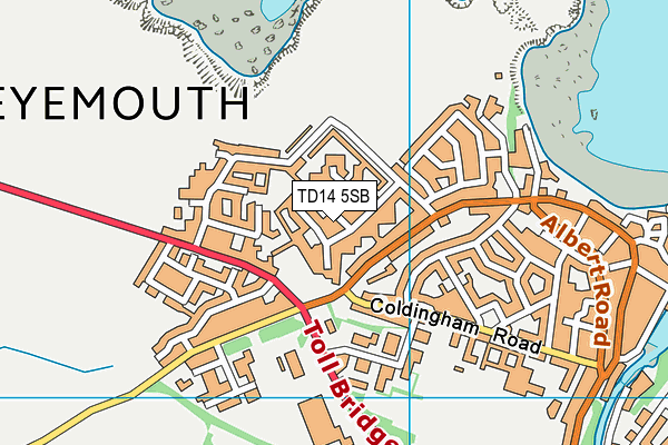 TD14 5SB map - OS VectorMap District (Ordnance Survey)