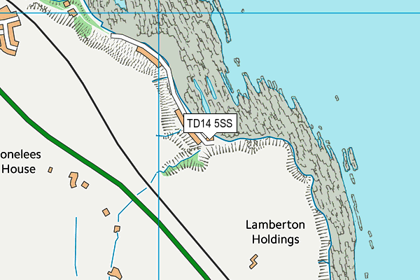 TD14 5SS map - OS VectorMap District (Ordnance Survey)