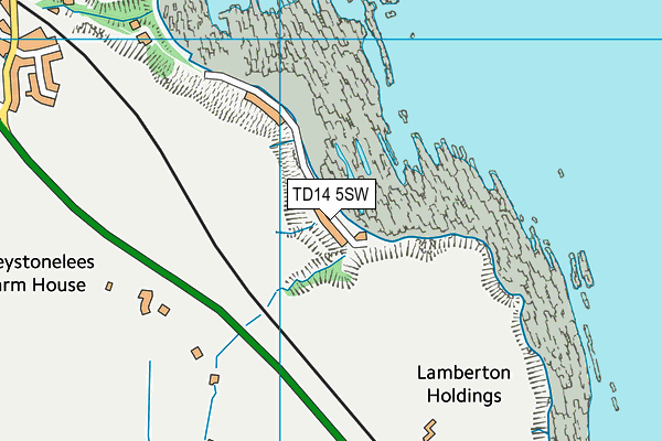 TD14 5SW map - OS VectorMap District (Ordnance Survey)