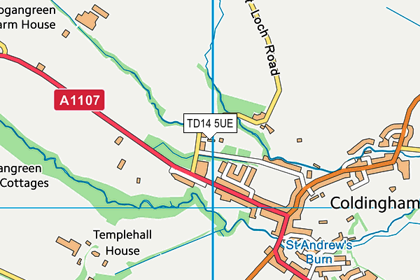 TD14 5UE map - OS VectorMap District (Ordnance Survey)