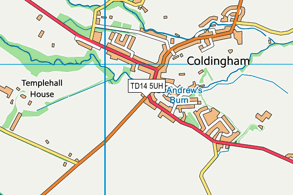TD14 5UH map - OS VectorMap District (Ordnance Survey)