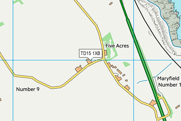 TD15 1XB map - OS VectorMap District (Ordnance Survey)