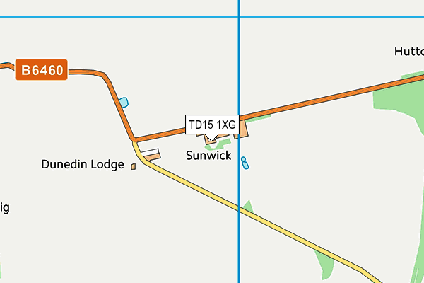 TD15 1XG map - OS VectorMap District (Ordnance Survey)