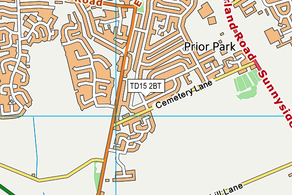 TD15 2BT map - OS VectorMap District (Ordnance Survey)