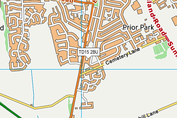 TD15 2BU map - OS VectorMap District (Ordnance Survey)
