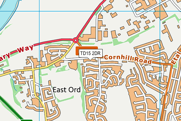 TD15 2DR map - OS VectorMap District (Ordnance Survey)
