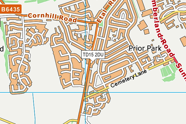 TD15 2DU map - OS VectorMap District (Ordnance Survey)