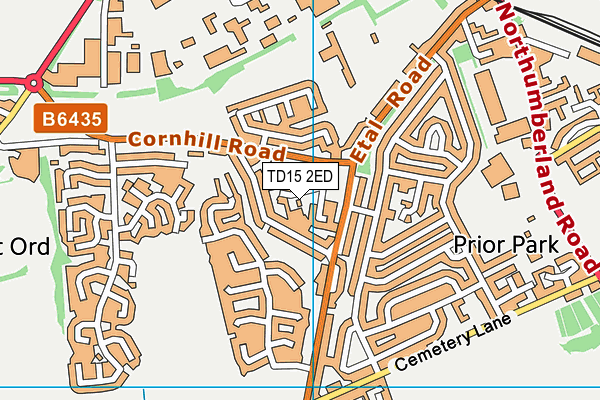 TD15 2ED map - OS VectorMap District (Ordnance Survey)