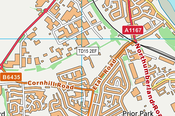 Shielfield Park (Berwick Rangers Fc) map (TD15 2EF) - OS VectorMap District (Ordnance Survey)