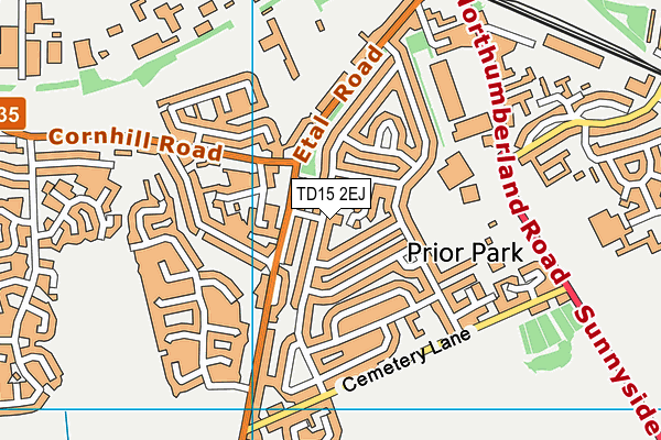 TD15 2EJ map - OS VectorMap District (Ordnance Survey)