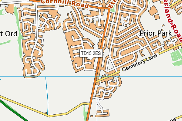 TD15 2ES map - OS VectorMap District (Ordnance Survey)