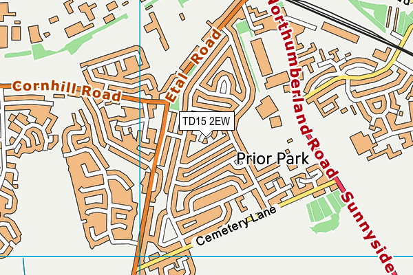 TD15 2EW map - OS VectorMap District (Ordnance Survey)