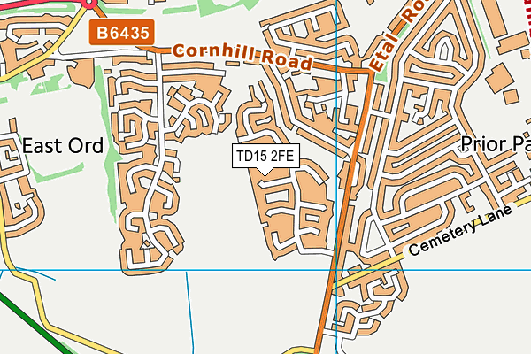 TD15 2FE map - OS VectorMap District (Ordnance Survey)