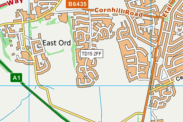 TD15 2FF map - OS VectorMap District (Ordnance Survey)