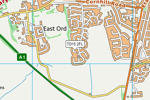 TD15 2FL map - OS VectorMap District (Ordnance Survey)
