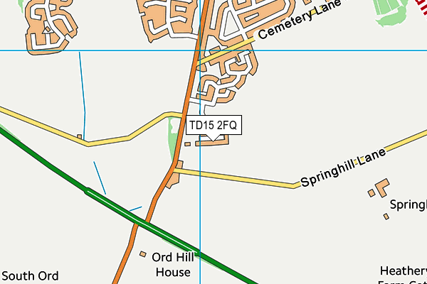 TD15 2FQ map - OS VectorMap District (Ordnance Survey)