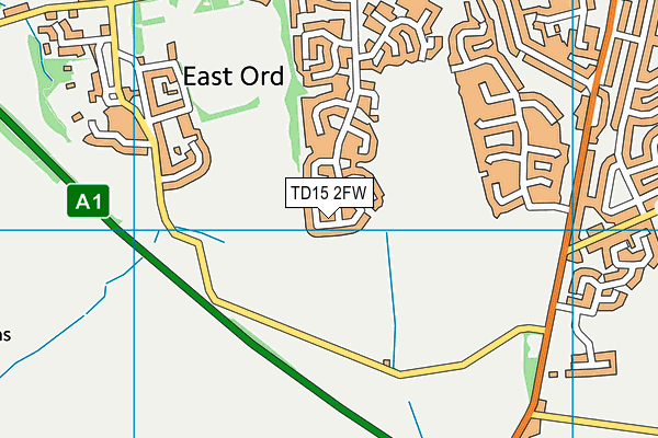 TD15 2FW map - OS VectorMap District (Ordnance Survey)