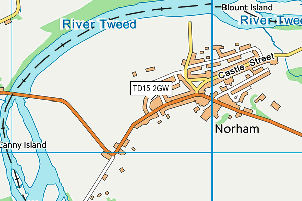 TD15 2GW map - OS VectorMap District (Ordnance Survey)