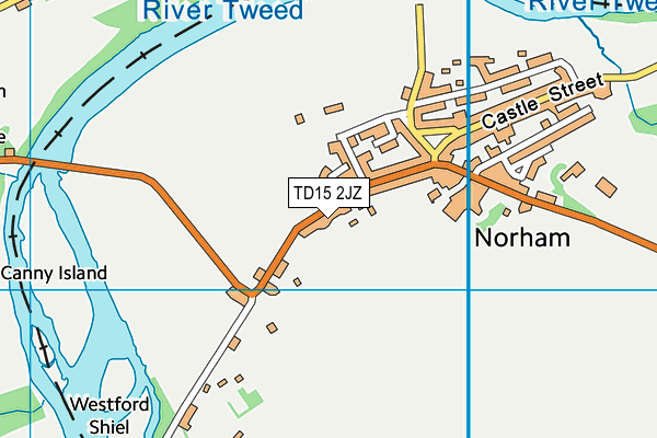 TD15 2JZ map - OS VectorMap District (Ordnance Survey)