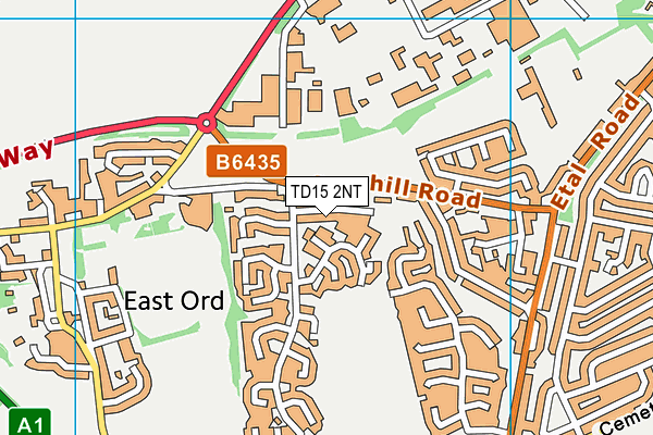 TD15 2NT map - OS VectorMap District (Ordnance Survey)