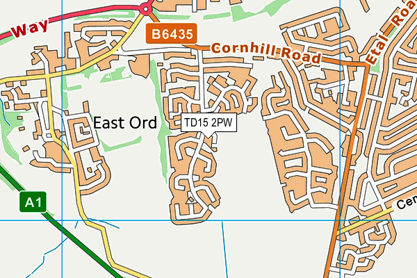 TD15 2PW map - OS VectorMap District (Ordnance Survey)