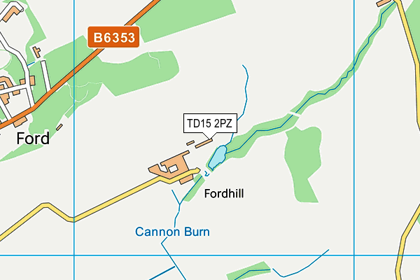 TD15 2PZ map - OS VectorMap District (Ordnance Survey)