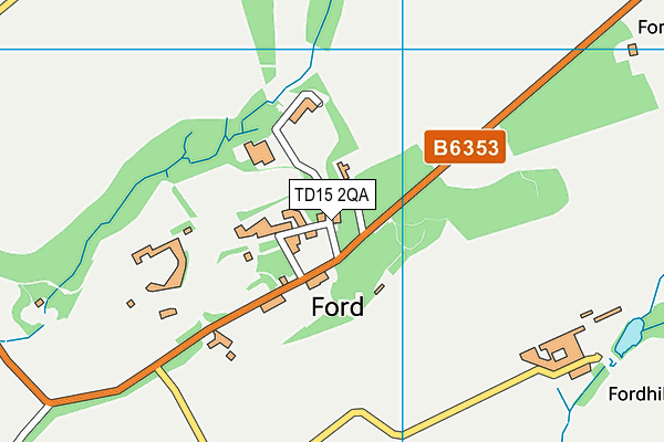 TD15 2QA map - OS VectorMap District (Ordnance Survey)