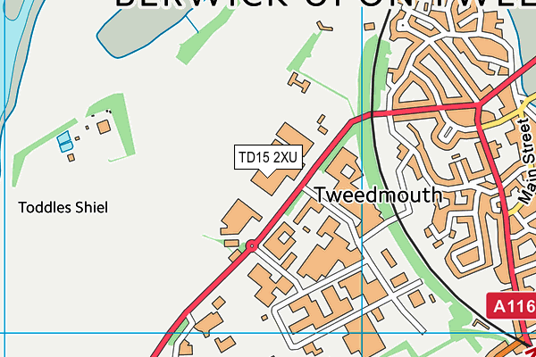 TD15 2XU map - OS VectorMap District (Ordnance Survey)