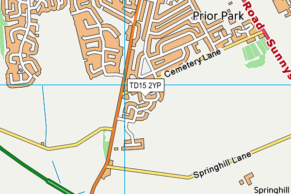 TD15 2YP map - OS VectorMap District (Ordnance Survey)