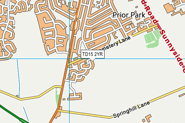 TD15 2YR map - OS VectorMap District (Ordnance Survey)