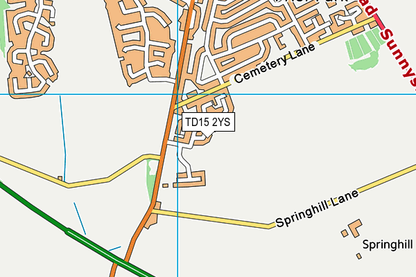TD15 2YS map - OS VectorMap District (Ordnance Survey)