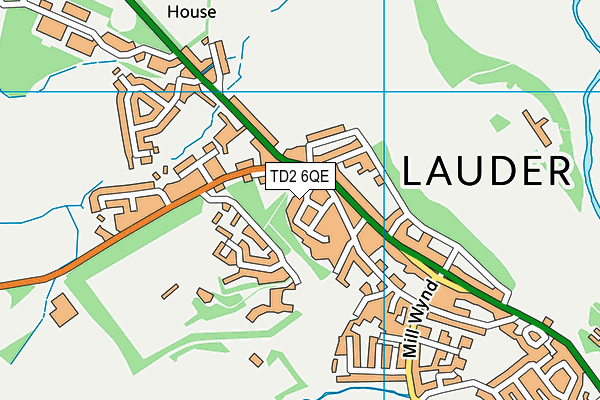 TD2 6QE map - OS VectorMap District (Ordnance Survey)