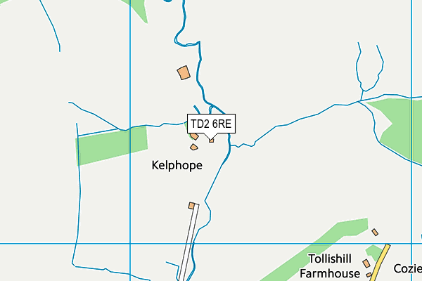 TD2 6RE map - OS VectorMap District (Ordnance Survey)