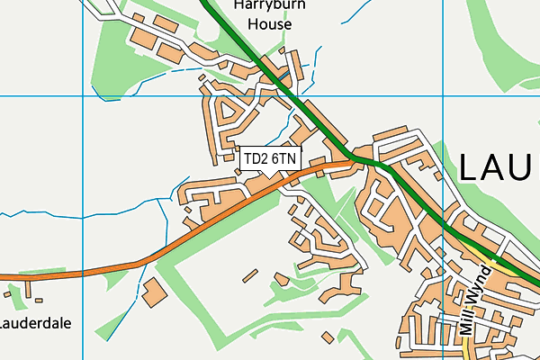 TD2 6TN map - OS VectorMap District (Ordnance Survey)