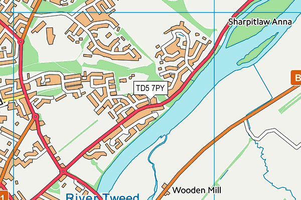 TD5 7PY map - OS VectorMap District (Ordnance Survey)