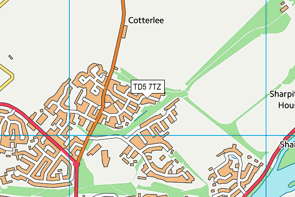 TD5 7TZ map - OS VectorMap District (Ordnance Survey)