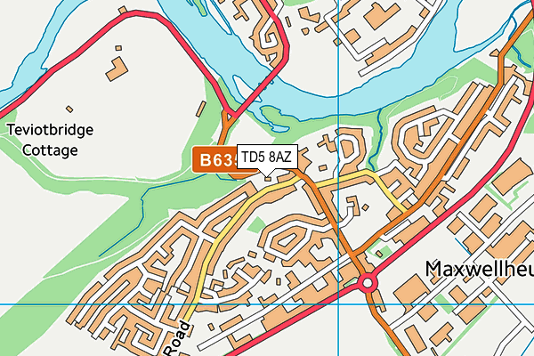 TD5 8AZ map - OS VectorMap District (Ordnance Survey)