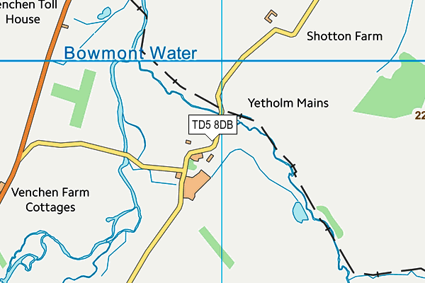 TD5 8DB map - OS VectorMap District (Ordnance Survey)