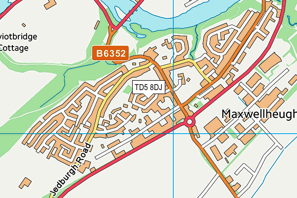 TD5 8DJ map - OS VectorMap District (Ordnance Survey)