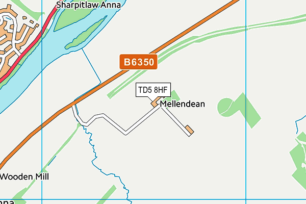 TD5 8HF map - OS VectorMap District (Ordnance Survey)