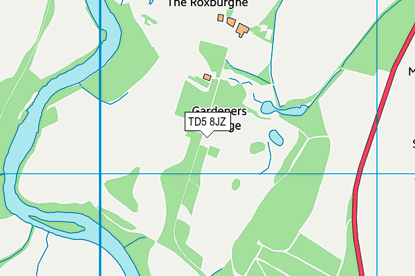 TD5 8JZ map - OS VectorMap District (Ordnance Survey)