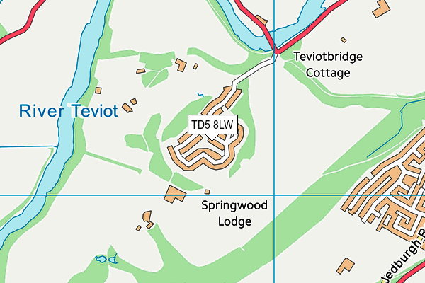 TD5 8LW map - OS VectorMap District (Ordnance Survey)