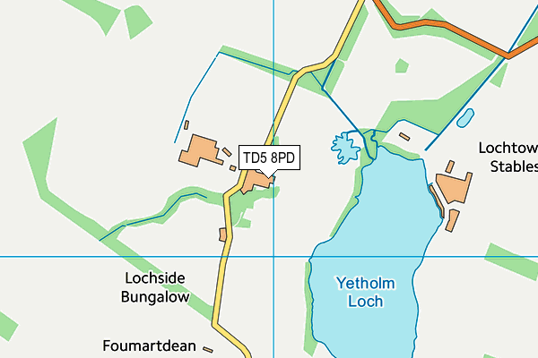 TD5 8PD map - OS VectorMap District (Ordnance Survey)