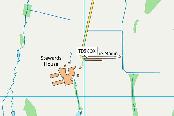 TD5 8QX map - OS VectorMap District (Ordnance Survey)
